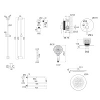 Душевой комплект WHITECROSS Y YSET05TOPGL С ВНУТРЕННЕЙ ЧАСТЬЮ, золото