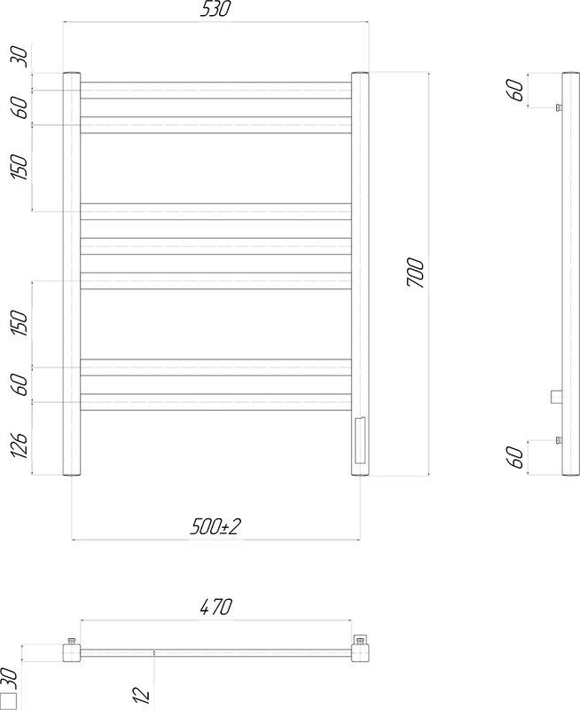 Полотенцесушитель электрический Lemark Melange П7 50x70, хром