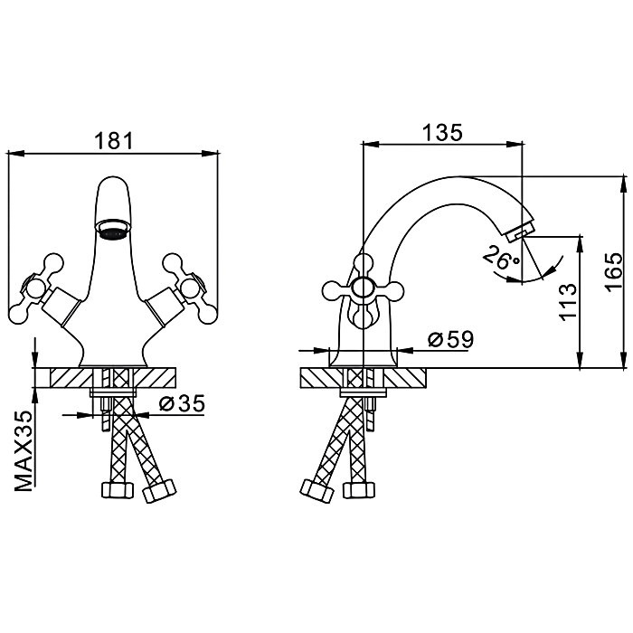 Смеситель для раковины Frap H19 F1019 хром