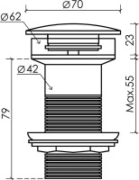 Донный клапан для раковины Ceramicanova CN2000CHX с переливом, хром Донный клапан для раковины Ceramicanova CN2000CHX с переливом, хром