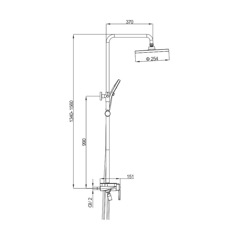 Душевая стойка Gappo G96 G2496-26 черная