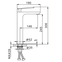 Смеситель для раковины Frap H52 F1052-57 черный Смеситель для раковины Frap H52 F1052-57 черный