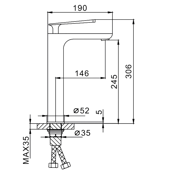 Смеситель для раковины Frap H52 F1052-57 черный