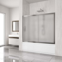 Шторка на ванну Kubele DE019 P2-MAT-CH 150х150 см, профиль хром