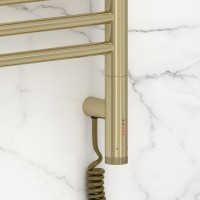 Полотенцесушитель электрический Сунержа Богема 3.1 020-6007-1040 110x45 см, подключение справа, шампань, лесенка, с полкой