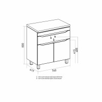 Тумба д/ванной "Лайн-80" под ум.Fest-80 (Sanita Lux) (ПВХ)