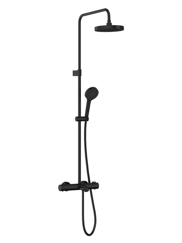 Душевая стойка VitrA Base Round A4730336EXP с термостатом, матовая черная