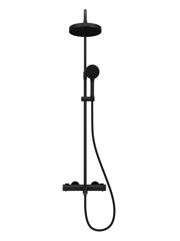 Душевая стойка VitrA Base Round A4730336EXP с термостатом, матовая черная