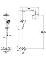 Душевая стойка VitrA Base Round A4730336EXP с термостатом, матовая черная