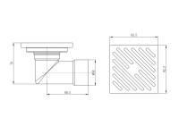 Душевой трап Raglo R606.10 10x10, в пол, с сухим затвором, хром