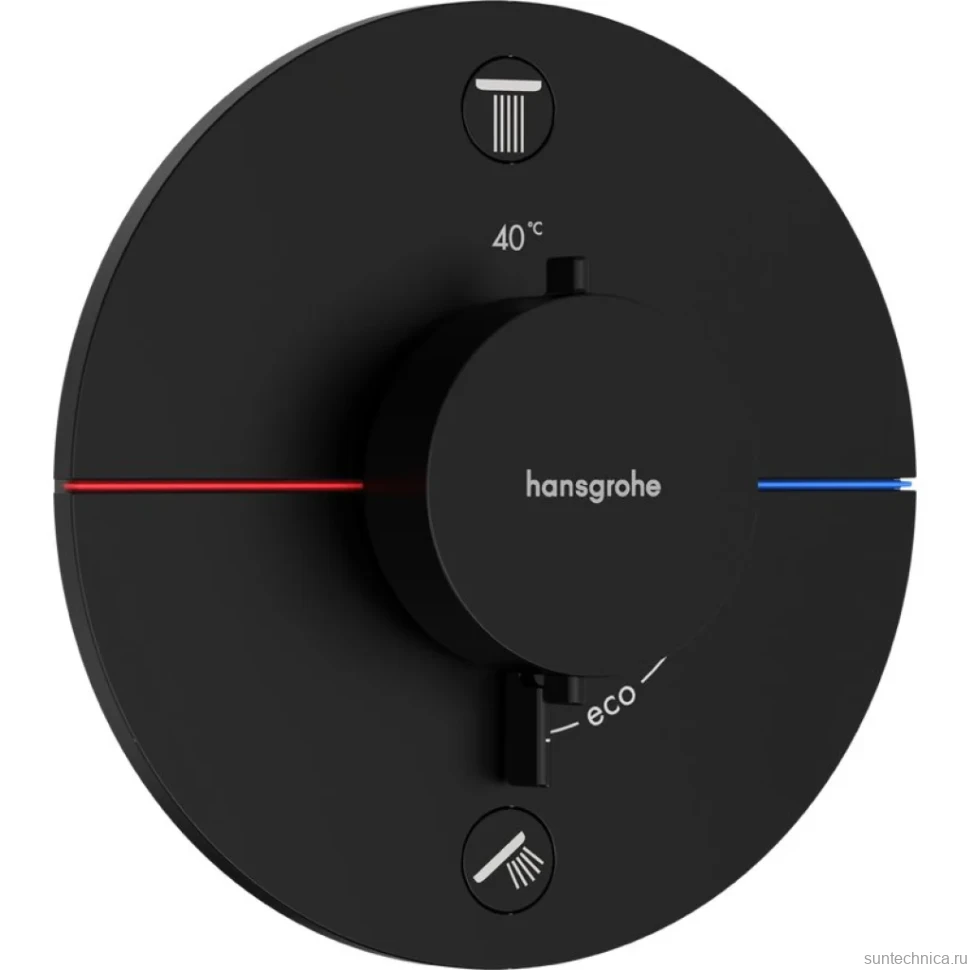 Термостатический смеситель встраиваемый Hansgrohe ShowerSelect Comfort S 15554670 С ВНУТРЕННЕЙ ЧАСТЬЮ, черный матовый