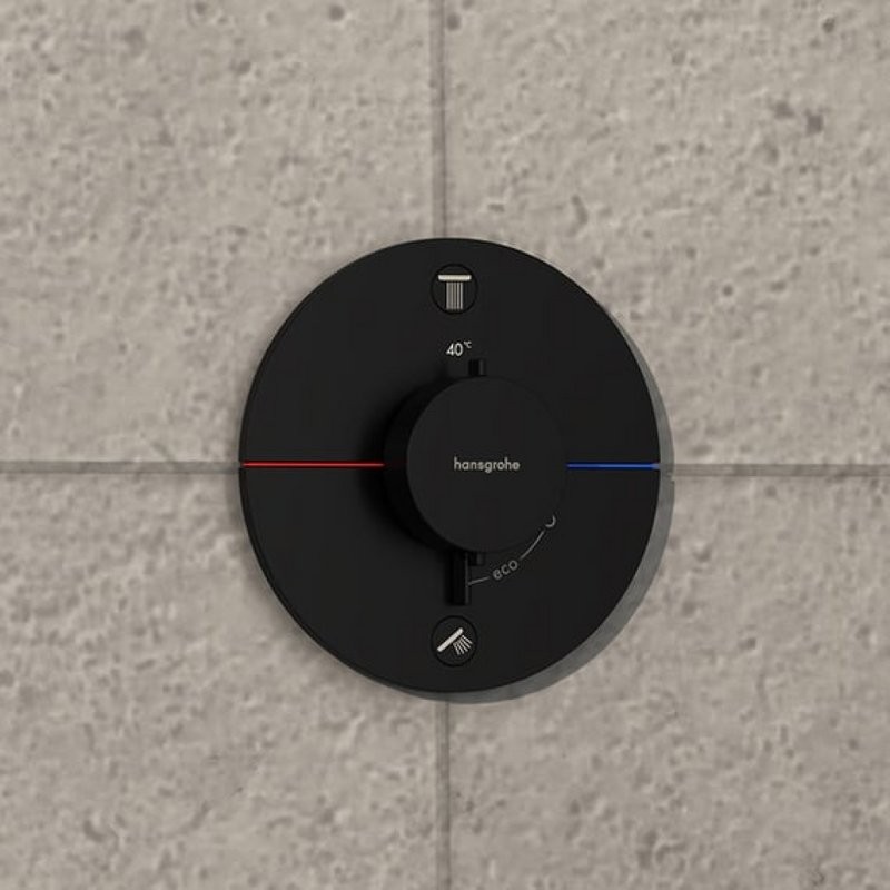 Термостатический смеситель встраиваемый Hansgrohe ShowerSelect Comfort S 15554670 С ВНУТРЕННЕЙ ЧАСТЬЮ, черный матовый