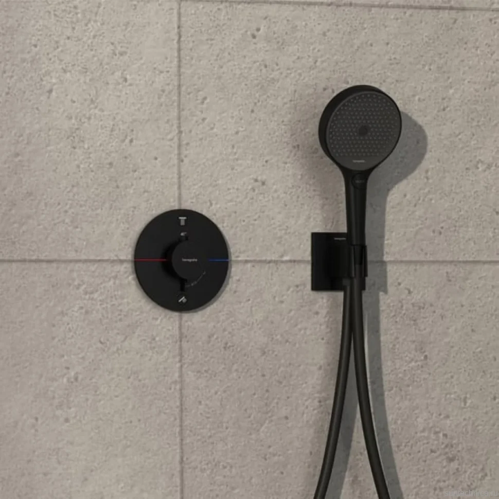 Термостатический смеситель встраиваемый Hansgrohe ShowerSelect Comfort S 15554670 С ВНУТРЕННЕЙ ЧАСТЬЮ, черный матовый