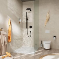 Термостатический смеситель встраиваемый Hansgrohe ShowerSelect Comfort S 15554670 С ВНУТРЕННЕЙ ЧАСТЬЮ, черный матовый
