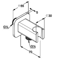 Шланговое подключение Kludi A-QA 6556839-00 с держателем, черное матовое