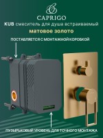 Встраиваемый смеситель для душа и ванны Caprigo Kub 54-051-brg матовое золото