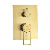 Встраиваемый смеситель для душа и ванны Caprigo Kub 54-051-brg матовое золото