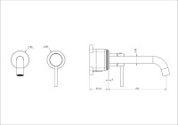 Смеситель для раковины Wonzon & Woghand Stick WW-88869017-BN брашированный никель, С ВНУТРЕННЕЙ ЧАСТЬЮ