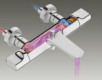 Термостатический смеситель Jacob Delafon Aleo E72286-CP для ванны с душем