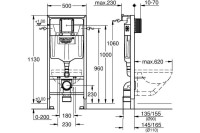 Инсталляция для унитаза Grohe пневматическое управление