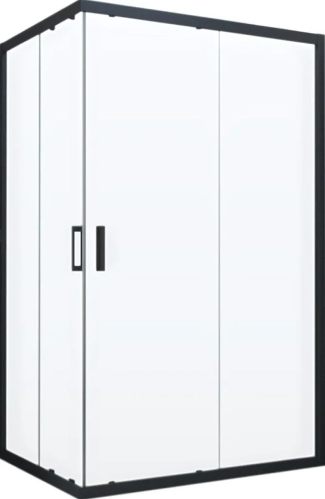 Душевой уголок Vegas Glass ZA-F Novo 110*80 02М 10 профиль черный матовый, стекло сатин