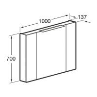 Зеркало-шкаф Roca Oleta 100, белый глянец