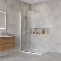 Душевая перегородка BelBagno Kraft 80 см, профиль хром, стекло прозрачное