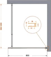 Душевая перегородка BelBagno Kraft 80 см, профиль хром, стекло прозрачное