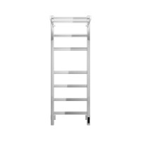 Полотенцесушитель электрический Grota Tela 430х1200 NP EL 120x45 см, подключение справа, слева, скрытое подключение справа, глянцевый хром, лесенка, с полкой
