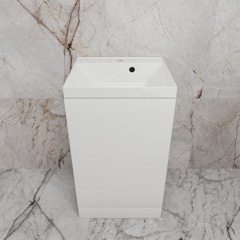 Тумба с раковиной Style Line Моно 50 напольная, белый софт, раковина Asti 50 белая