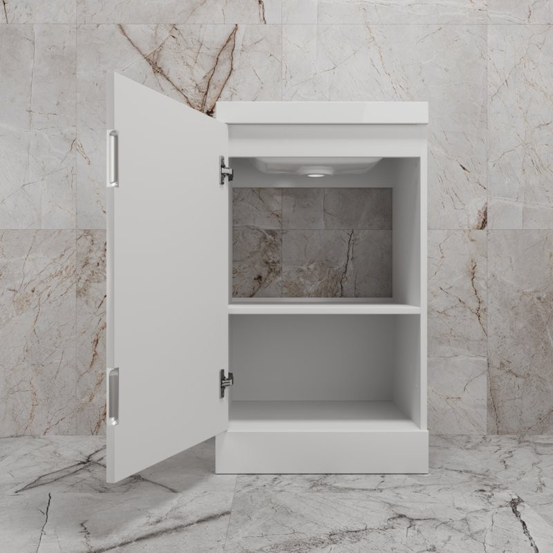 Тумба с раковиной Style Line Моно 50 напольная, белый софт, раковина Asti 50 белая