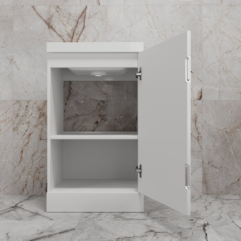 Тумба с раковиной Style Line Моно 50 напольная, белый софт, раковина Asti 50 белая