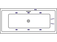 Акриловая ванна Excellent Heaven Slim Line 180x80 см, встраиваемая, с гидромассажем, белая, с каркасом, со сливом-переливом, фурнитура бронза