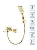 Смеситель для ванны с душем BelBagno Luce LUC-VASM-ORO золото Смеситель для ванны с душем BelBagno Luce LUC-VASM-ORO золото