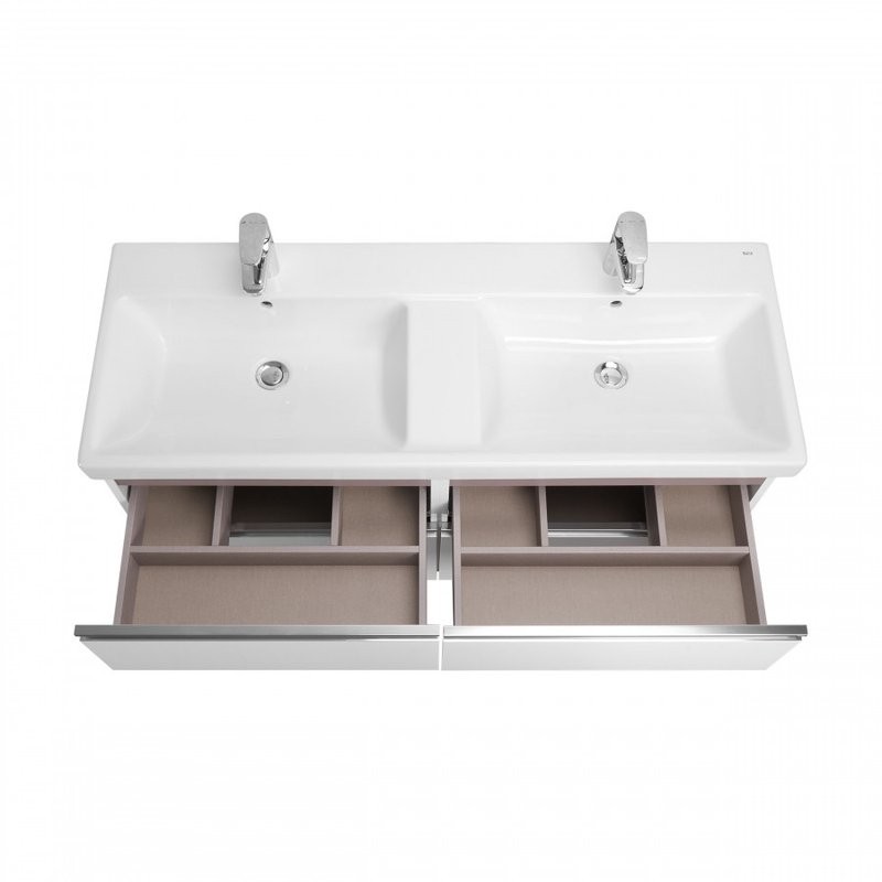 Тумба под раковину без столешницы Roca The Gap 120 4 ящика, белый глянец