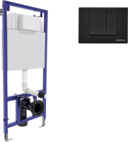 Система инсталляции для унитазов Berges Novum 040245 с кнопкой смыва, черная