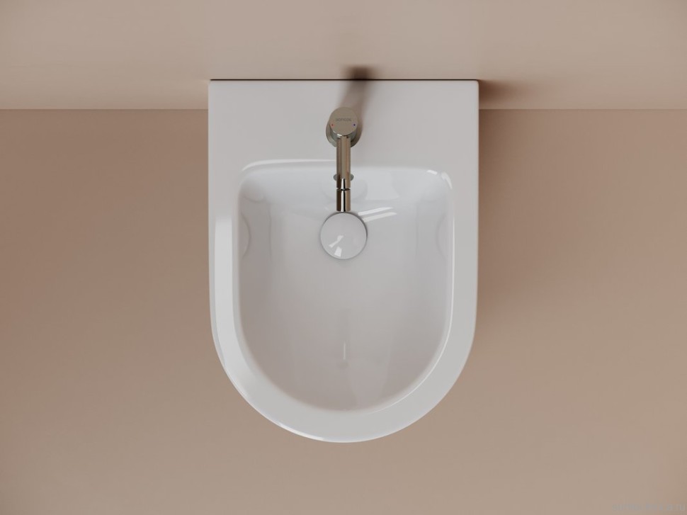 Биде подвесное Ceramicanova Alba, с крепежом для скрытого монтажа, белый, CN11006