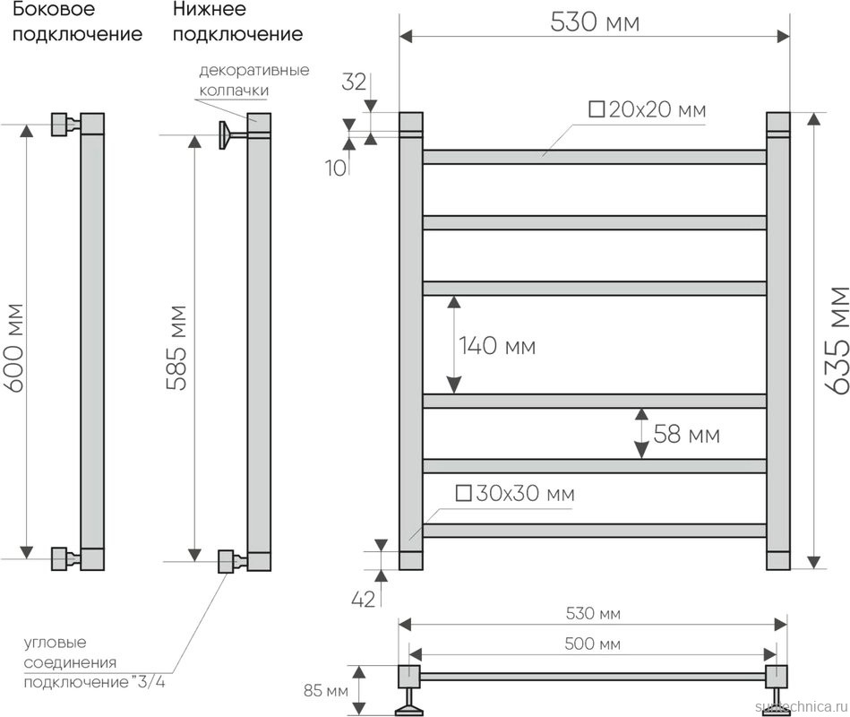 Полотенцесушитель водяной Indigo Aletto LALWPF60-50 серебристый