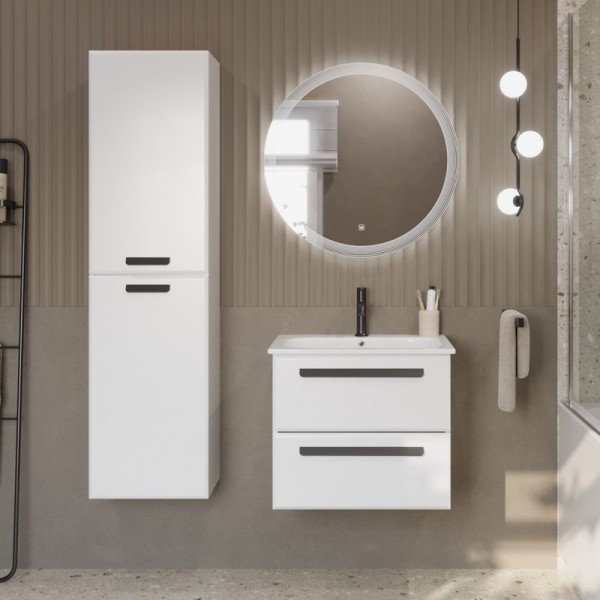 Мебель для ванной комнаты Cezares Eco Cer 60 ручки матовые черные, bianco opaco