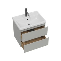 Тумба с раковиной SanStar Riana 50 подвесная, grey, раковина Фостер 50