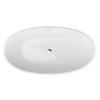 Акриловая ванна Art&Max AM-599-1700-800 170x80 см, отдельностоящая, белая, овальная, со сливом-переливом, с донным клапаном