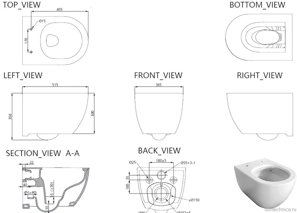Унитаз подвесной Allen Brau Priority безободковый, белый глянец
