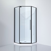 Душевой уголок Black&White Stellar Wind S815 BC 90х90, профиль черный, стекло прозрачное