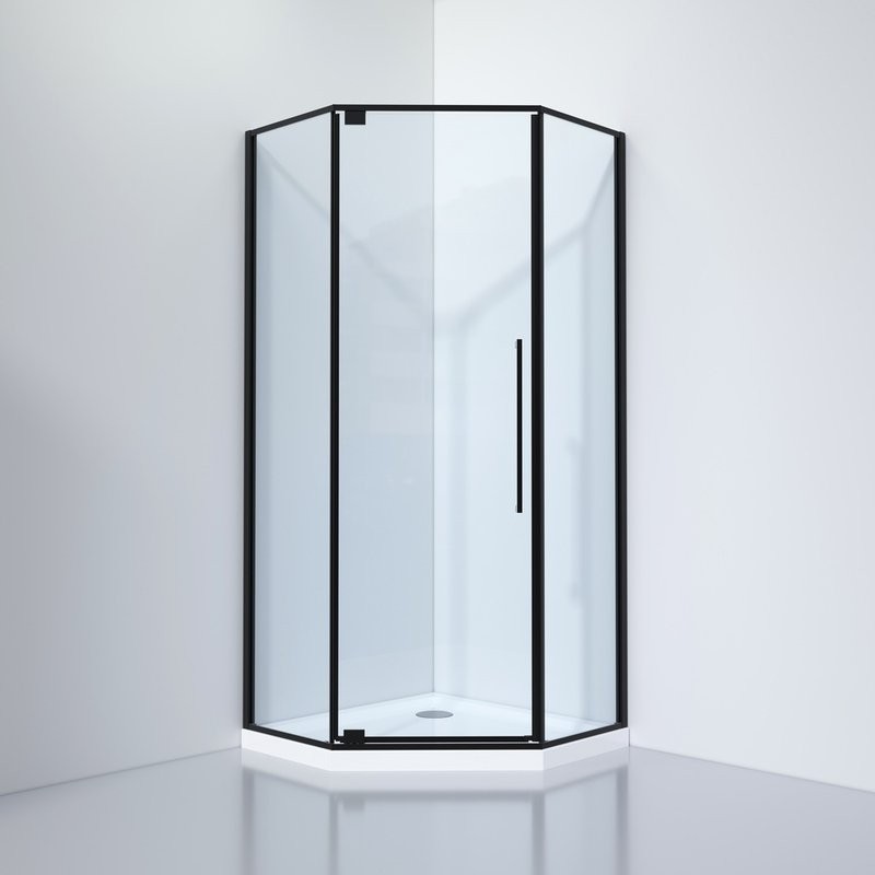 Душевой уголок Black&White Stellar Wind S815 BC 90х90, профиль черный, стекло прозрачное