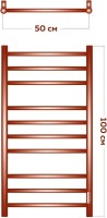 Полотенцесушитель электрический Bauedge Stil R 50х100, матовый черный RAL9005