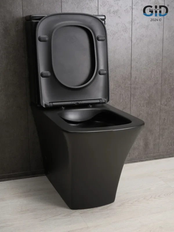 Унитаз-компакт напольный GID Cuadrado Tn2184Bm безободковый, с микролифтом, матовый черный