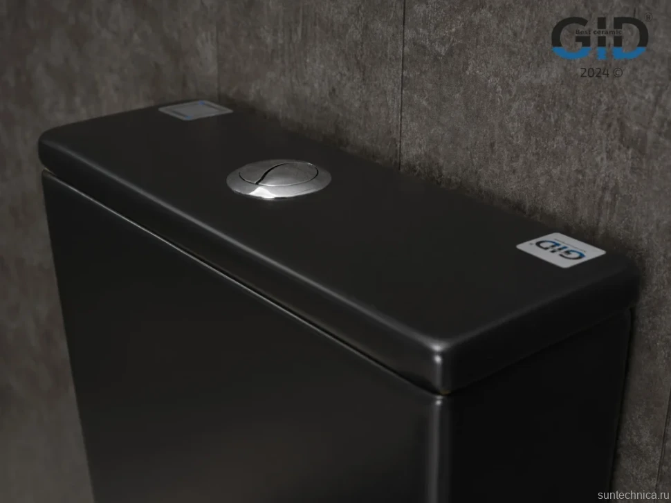 Унитаз-компакт напольный GID Cuadrado Tn2184Bm безободковый, с микролифтом, матовый черный