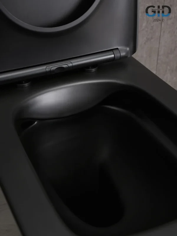 Унитаз-компакт напольный GID Cuadrado Tn2184Bm безободковый, с микролифтом, матовый черный