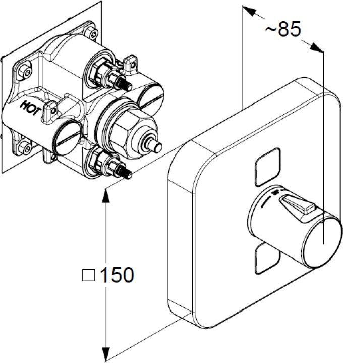 Термостатический смеситель встраиваемый Kludi Push 389110538