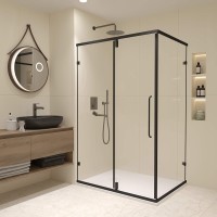 Душевой уголок RGW Classic CL-046-B 90х70x185, профиль матовый черный, стекло прозрачное